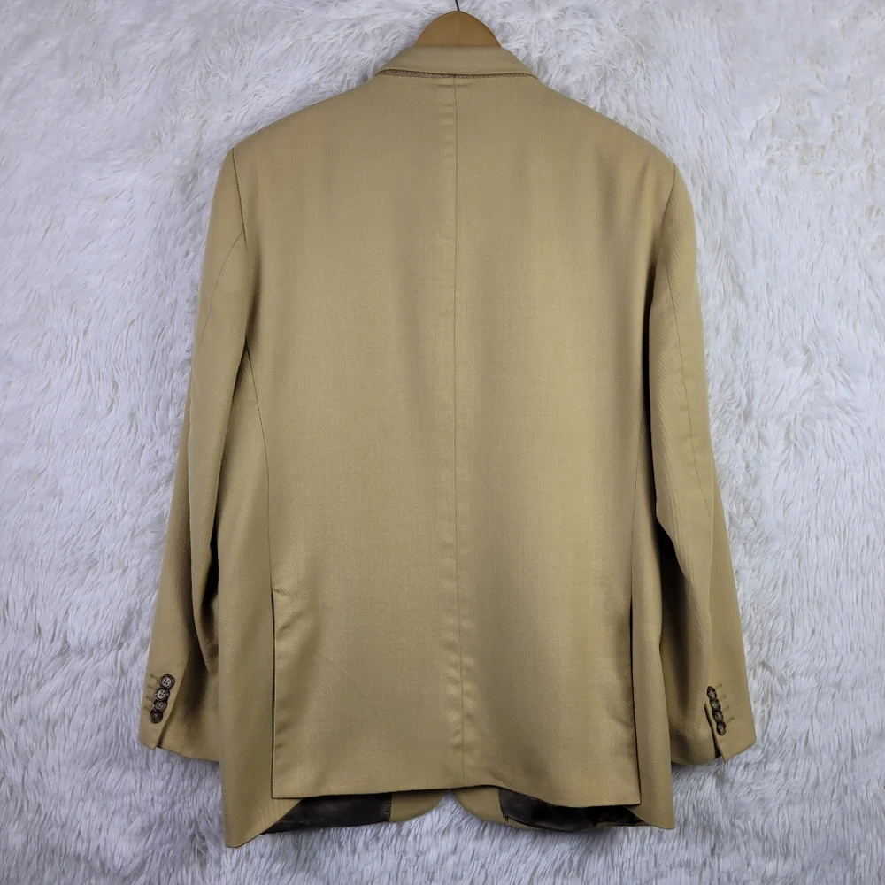 Bachrach Cashmere Blend 3 Button Blazer 40R‎ Camel Made In Italy Sporty